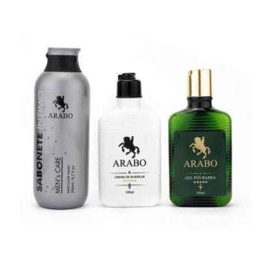 Imagem de Kit Sabonete Íntimo,Creme de Barbear e Gel pós barbear ARABO