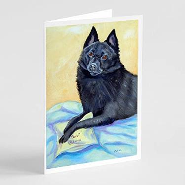 Imagem de Caroline's Treasures 7152GCA7P Cartões de felicitações e envelopes Schipperke Sweet Dreams Pacote com 8, 7 x 5, multicolorido