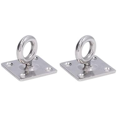 Imagem de Ganchos de teto giratórios, gancho de montagem de teto de aço inoxidável 316 2 peças para rede de ioga e balanço para fixadores