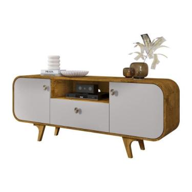 Imagem de Rack Noronha TV 55 Polegadas com Pés de Madeira Maciça - Móveis Bechar