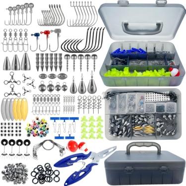 Imagem de GEBDMA Caixa de equipamento de 427 peças com equipamento incluído kit de iscas de pesca contém alicates, iscas, anzóis, pesos e acessórios isca de pesca isca de pesca
