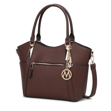 Imagem de Bolsa de mão feminina MKF Collection por Mia K Bolsa de ombro de couro de poliuretano, bolsa com alça superior, bolsa de mão feminina, Large