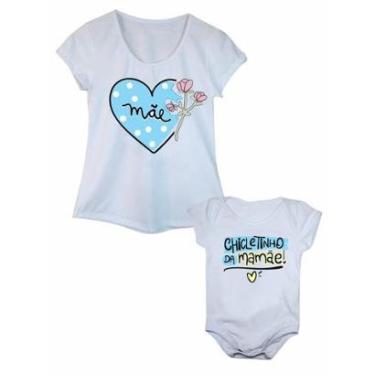 Imagem de Camiseta e Body de Bebê Chicletinho da Mamãe Kit Tal Mãe Tal Filho-Feminino
