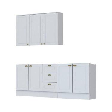 Imagem de Cozinha Modulada 3 Peças Com Tampo Henn Americana Branco - MÓVEIS HENN