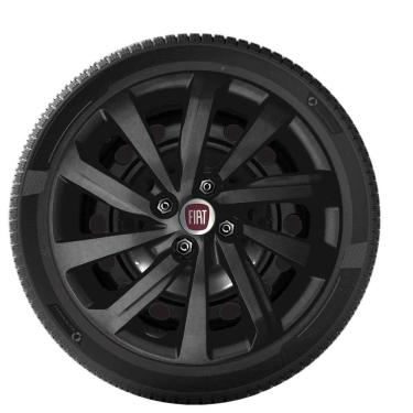 Imagem de 1X Calota Fiat Nova Strada 2021 Aro 15 Preto 167Cp
