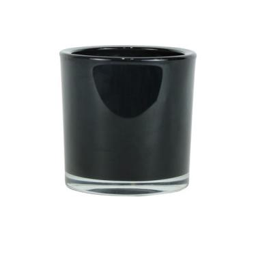 Imagem de Vaso de vidro polones cilindrico preto 14cm