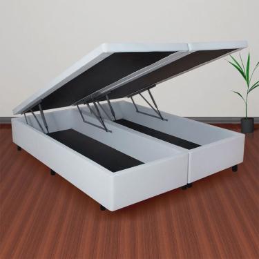 Imagem de Cama Baú Queen em Courino 158cm X198cm Madeira em Eucalipto