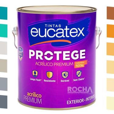 Imagem de Tinta Acrilica Lavavel Protege Sem Cheiro - 3,6L Eucatex, Cinza Prata