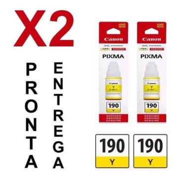 Imagem de Kit 2 Refil Canon 190 Gi190 Amarelo Yellow Original 70ml