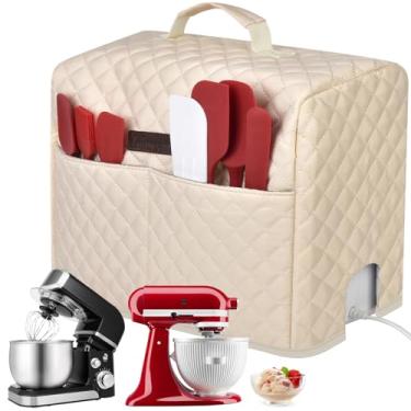 Imagem de Capa de batedeira de suporte para KitchenAid de 3,5 L, para Hamilton Beach de 4 litros e outros liquidificadores de 1 a 4 litros. Tampa de misturador de auxílio de cozinha com alça superior, passagem