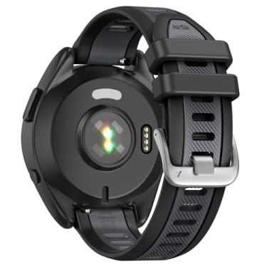 Imagem de U-LIMVE Pulseira de relógio para Garmin Forerunner 165/Forerunner 245/Forerunner 645/Vivoactive 5/Vivoactive 3/Venu 2 plus/Venu SQ 2, pulseira de silicone de liberação rápida de 20 mm, Polar Night