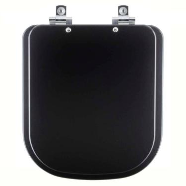 Imagem de Assento Sanitário Com Amortecedor Quadra Preto Fosco Para Vaso Deca