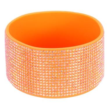 Imagem de PATIKIL Bota de silicone com glitter, bota protetora de garrafa de água de diamante, antiderrapante, acessórios para copo Stanley Tumbler 567-1,134 g com fundo de 7 cm, laranja