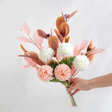 Imagem de DCYEQRQ Buquê de flores, anêmona, casamento, noiva, seda, artificial, floral, srapbook, decoração de festa em casa, flor falsa, 45 cm de comprimento (C tamanho único)