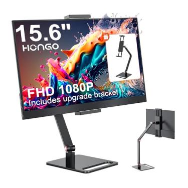 Imagem de HONGO Monitor portátil com suporte de 15,6 polegadas, extensor de tela para laptop 1080p FHD para USB C hdmi tela portátil Vesa compatível com Windows Mac/Android/Switch/PS5