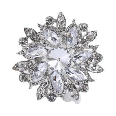 Imagem de Broches Grandes de Flores com Strass - 8 Cores - Acessórios de Festa L