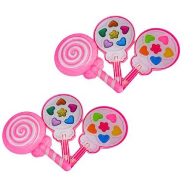 Imagem de 2 Kit maquiagem infantil pirulito brinquedo infantil para menina sombr