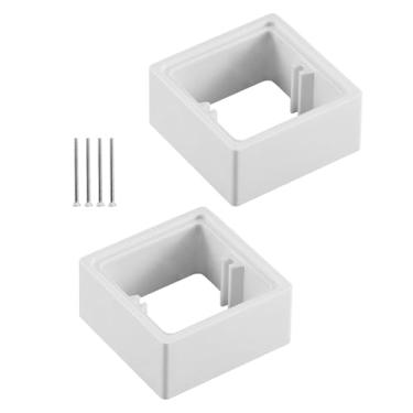 Imagem de XLWLLNJ 2x espaçadores de soquete único espaçadores espaçadores de parede espaçadores quadrados switche acessório caixa de cabine cofre alvejamento para o, Branco