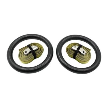 Imagem de Deevoka Argolas de ginástica para crianças com alças ajustáveis, fáceis de instalar, resistentes ao desgaste, para exercícios de puxar para crianças no, Verde