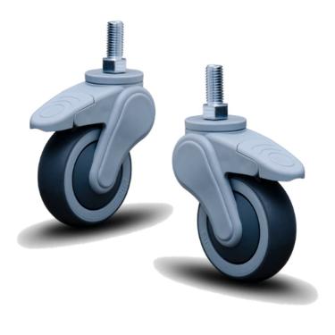 Imagem de 2 Rodizio Giratório Hospitalar 3 Pol. Com Espiga E Freio