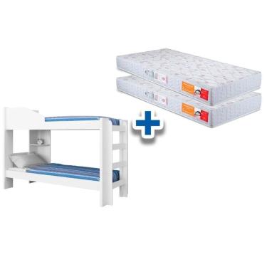 Imagem de Colchão Pérola Polar (2un) + Beliche Indy Branco
