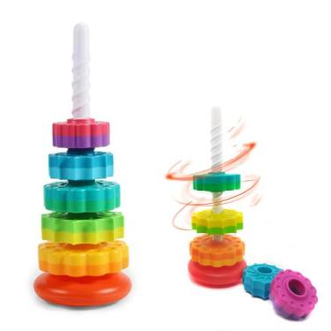 Imagem de Brinquedos giratórios LBAIBB Rainbow Spin Tower para crianças pequenas