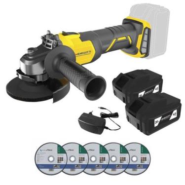 Imagem de KIT Esmerilhadeira 20V Menegotti MEI21 115mm com 2 Baterias, Carregado