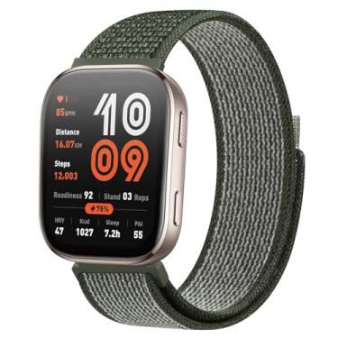 Imagem de AK Pulseira de nylon compatível com Amazfit Bip 6/Bip 5, pulseira Amazfit GTR 4, pulseira esportiva macia de 22 mm para Amazfit Bip 6/Bip 5/GTR 4 feminino e masculino (verde militar)
