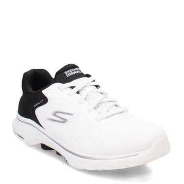 Imagem de Skechers Go Walk 7 - Cosmic Waves Tênis esportivo feminino de caminhada, Branco/preto, 38