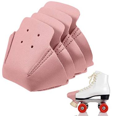 Imagem de Geyoga 4 protetores de biqueira de couro artificial protetores de patins para skate Quad Roller (rosa)