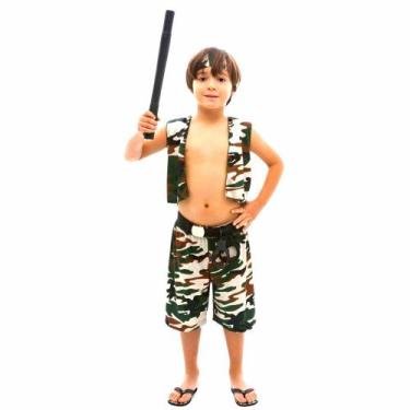 Imagem de Fantasia Soldado Militar Masculino Infantil - Jade Fashion, P
