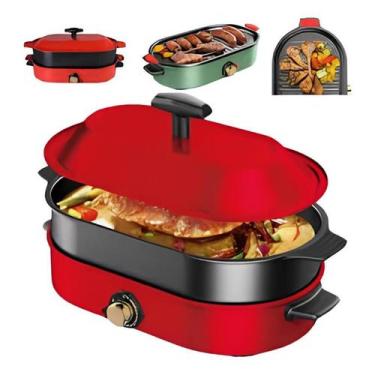 Imagem de Grill Elétrico Multifuncional 110v: Panela para Fritar e Grelhar - C&E