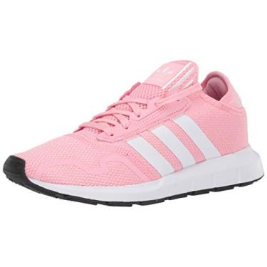 Imagem de adidas Originals Tênis infantil unissex Swift Essential, Rosa claro/branco/preto, 18