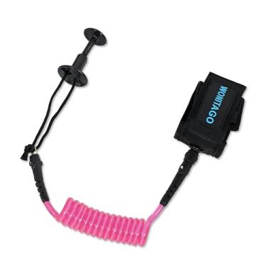 Imagem de LINGVUM Coleira de bodyboard de 1,2 m – Bobinas grossas de 7 mm de espessura para bodyboard com plugue para bodyboard (rosa)
