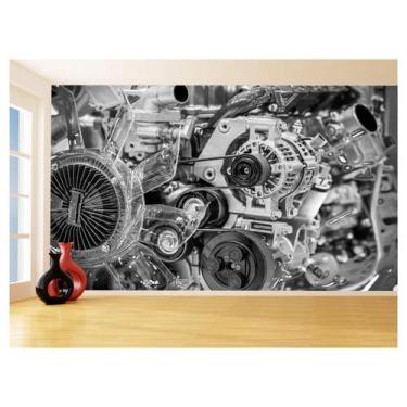Imagem de Papel De Parede 3D Carro Antigo Motor V8 Mural 3,5M Cxr87 - Você Decor