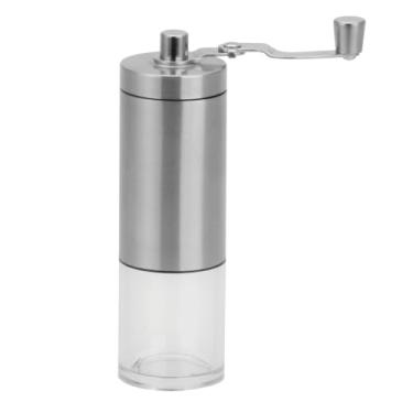 Imagem de Moedor de Café Manual em Aço Inox, 16cm x 5cm, Ajuste de Moagem Fino/Grosso, Recipiente Transparente