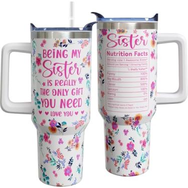Imagem de ZORKET Best Big/Little Sister Gifts from Sisters Tumblers 1,134 g - Presentes de aniversário para irmã da caneca de café Brother - Ideias de presente de aniversário para Sis Cup