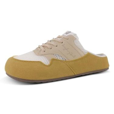 Imagem de MAIITRIP Tamancos femininos de malha sem cadarço com suporte de arco, antiderrapante, frente única, respirável, casual, para caminhada, com renda, leve, moderno, confortável, para uso interno/externo