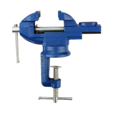 Imagem de Ioensy Morsa de mesa com grampo, rotação de 360°, ferramenta portátil para corte de conduítes, criação de artesanato e modelagem, Azul, Boca de Grampo 5cm