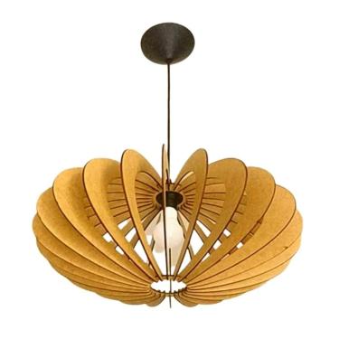 Imagem de Luminária Teto Tipo Pendente Saturno Mdf Completa - MDF Cru
