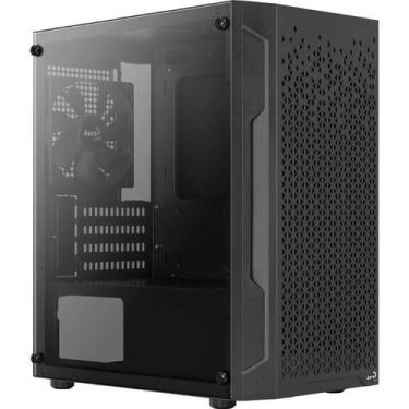 Imagem de Gabinete Gamer Aerocool Trinity Mini Preto Lateral em Vidro Com 1 Fan