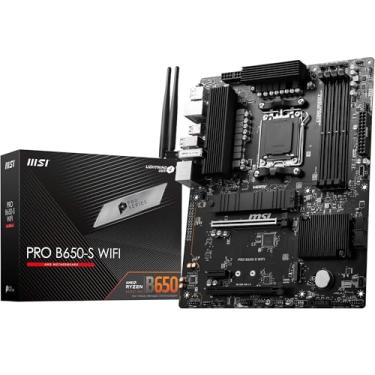 Imagem de MSI Placa-mãe PRO B650-S WIFI V1 ProSeries (processadores AMD Ryzen 9000/8000/7000, AM5, DDR5, PCIe 4.0, slots M.2, SATA 6Gb/s, USB 3.2 Gen 2, HDMI/DP, Wi-Fi 6E, Bluetooth 5.3, LAN de 2,5 Gbps, ATX)