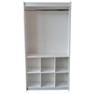 Imagem de Cabideiro Com Nicho Inferior 100% Mdf Branco - Suprema Móveis