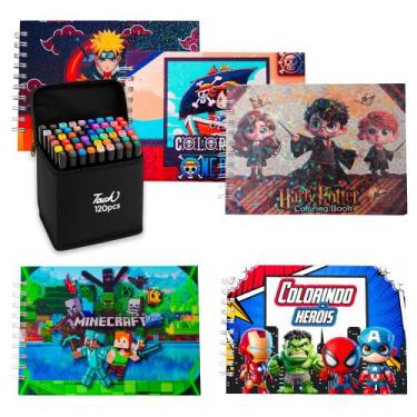 Imagem de 5 Livro de Colorir Tipo Boobie Goods Com 120 Canetas - Toys 2u