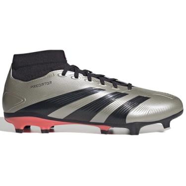 Imagem de adidas Tênis unissex League Sock Bota de futebol firme, Platin Metallic/Aurora Black/Turbo, 10 Women/9 Men