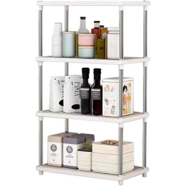 Imagem de Prateleiras De Armazenamento De Plástico De 4 Camadas, Unidade De Prateleira Independente Multiuso, Fácil De Montar Para Casa, Garagem, Porão E Lavanderia, W