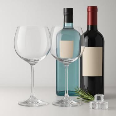 Imagem de Conjunto de 2 Taças para Vinho ou Gin em Cristal 550ml Jogo de Taça Transparente e Elegante livre de PbO Taça Grande em Cristal