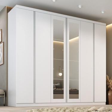 Imagem de Guarda-roupa Casal Com Espelho Monte Carlo Branco