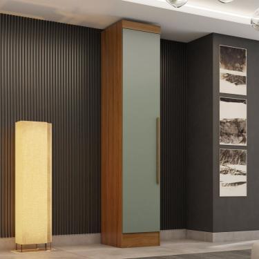 Imagem de Módulo Guarda-roupa Smart 1 Porta Espresso Móveis Cinamomo/verde