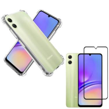 Imagem de Capa Capinha Anti Impacto + Película de Vidro Temperado 3D Para Galaxy A05 Tela De 6,7 Polegadas - (Bluepink)